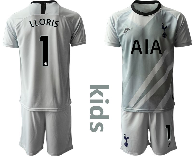 Youth 2019-2020 club Tottenham Hotspur gray goalkeeper #1 Soccer Jerseys->tottenham jersey->Soccer Club Jersey